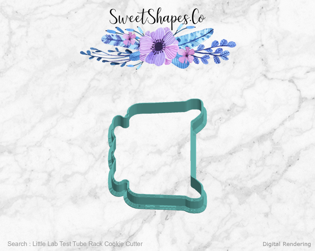 Little Lab Test Tube Rack Cookie Cutter — left view