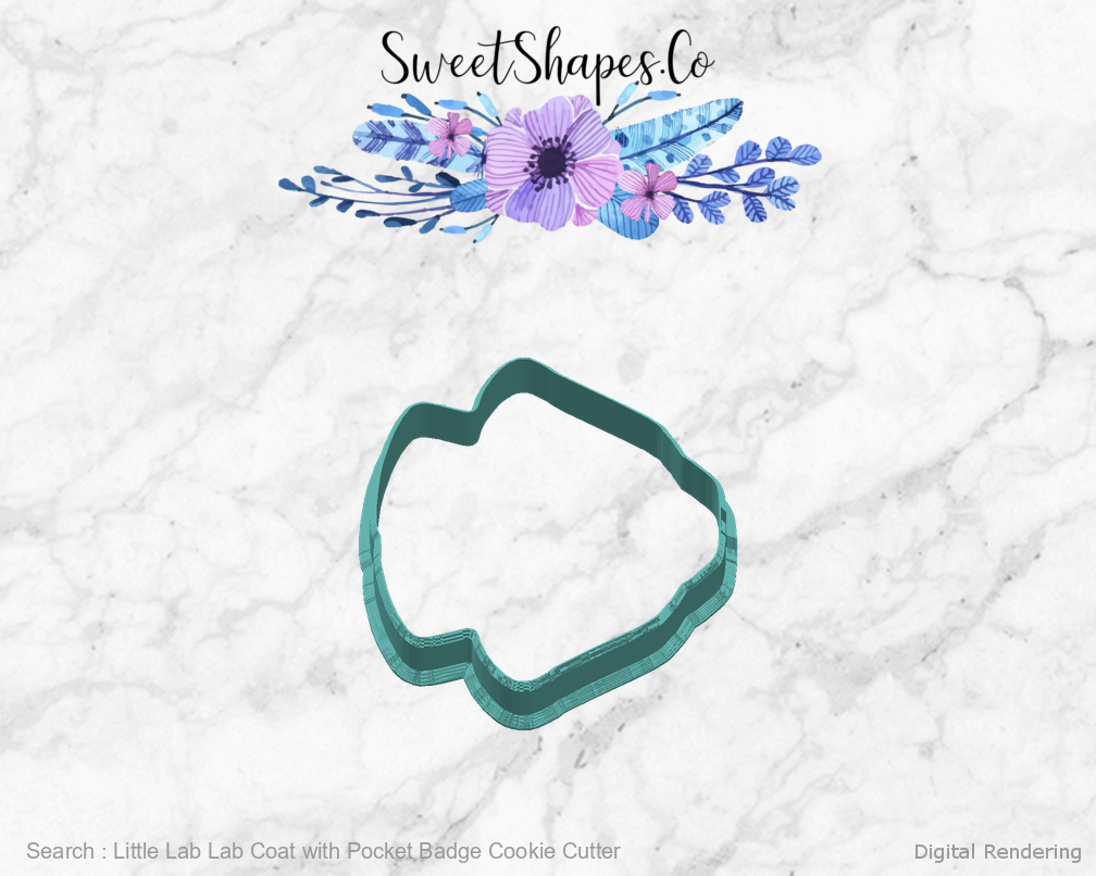 Little Lab Lab Coat with Pocket Badge Cookie Cutter — right view