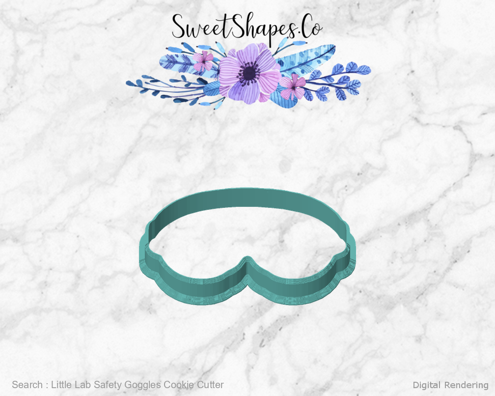 Little Lab Safety Goggles Cookie Cutter — front view