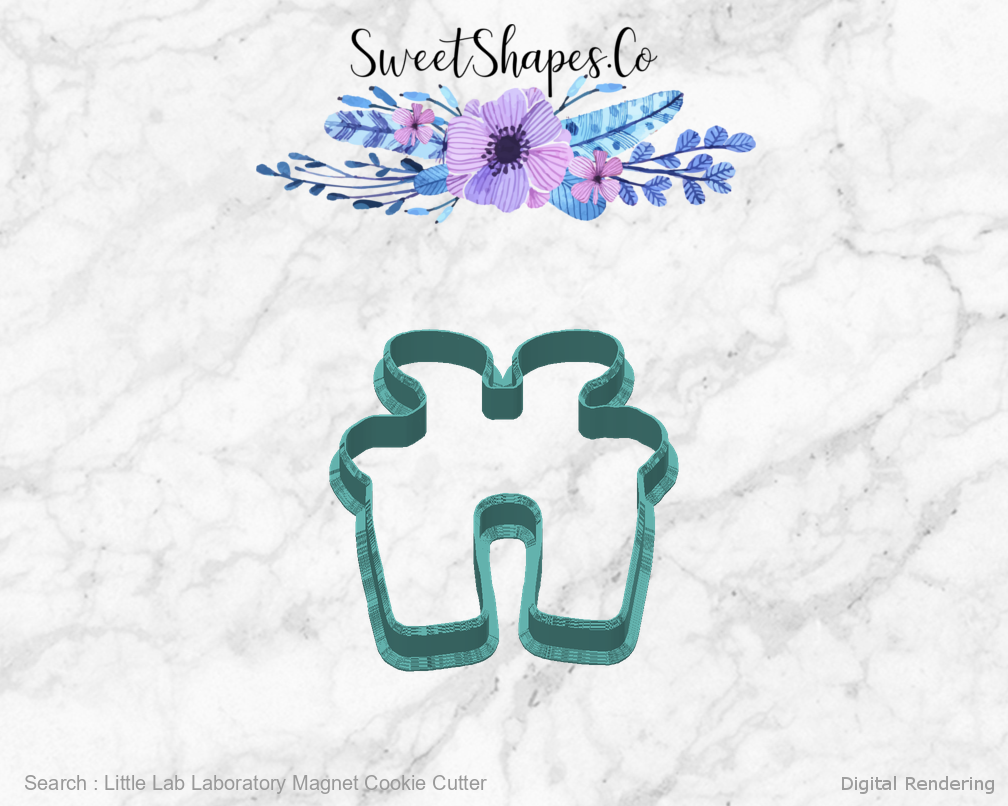Little Lab Laboratory Magnet Cookie Cutter — back view