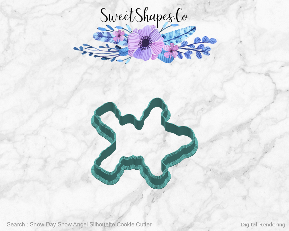 Snow Day Snow Angel Silhouette Cookie Cutter — right view