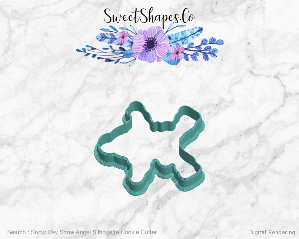 Snow Day Snow Angel Silhouette Cookie Cutter — left view