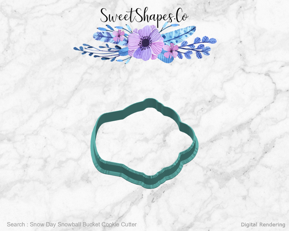 Snow Day Snowball Bucket Cookie Cutter — right view