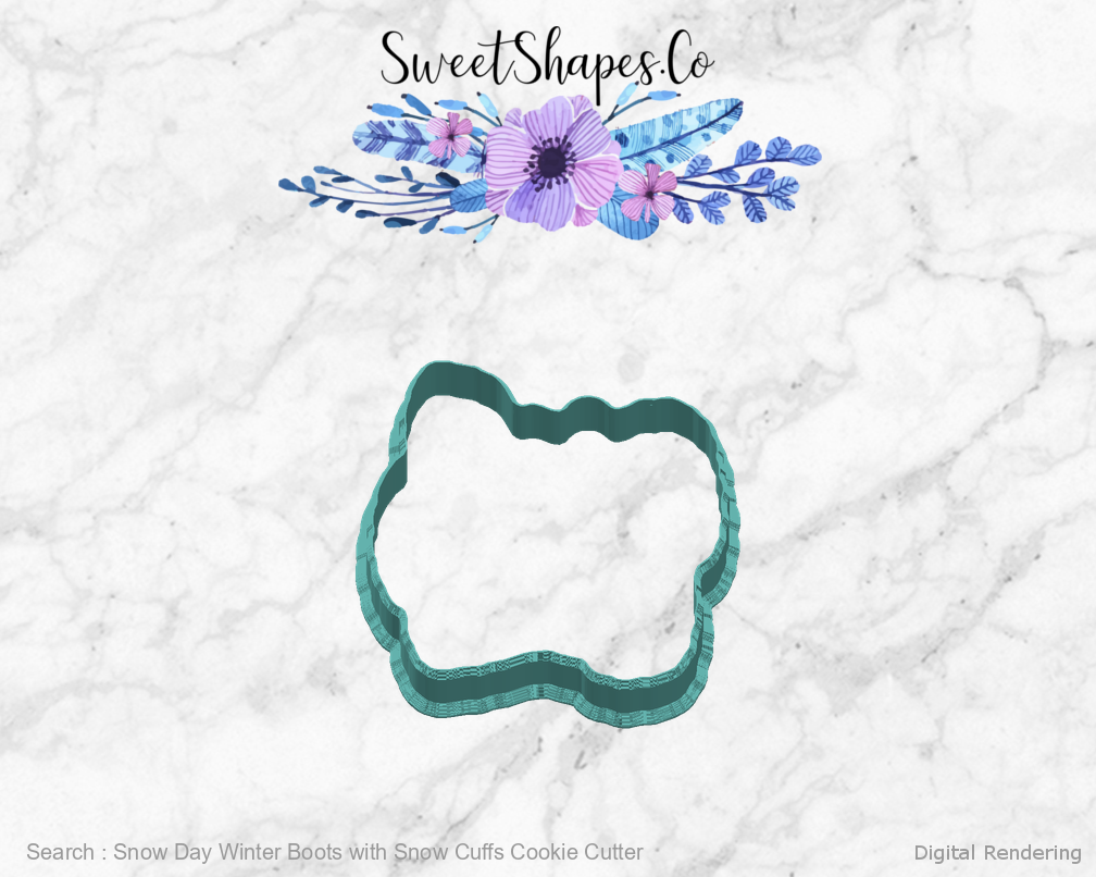 Snow Day Winter Boots with Snow Cuffs Cookie Cutter — right view