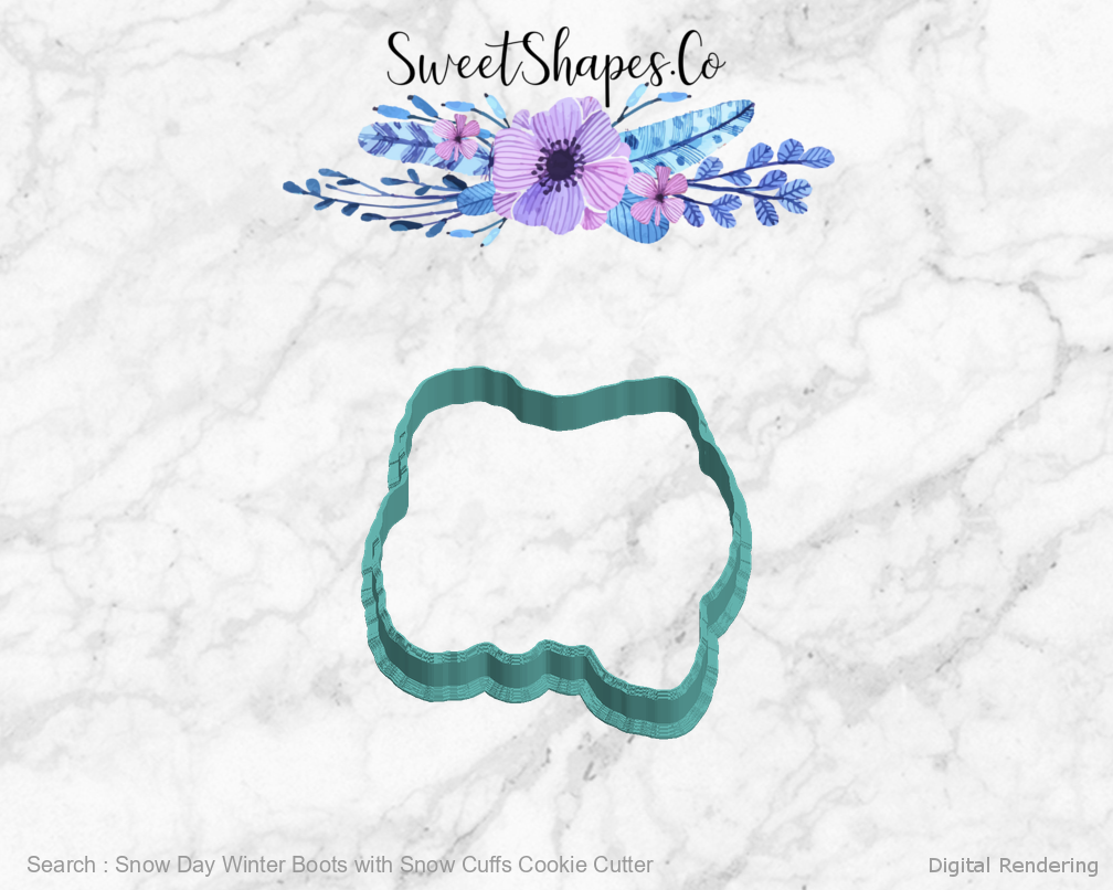 Snow Day Winter Boots with Snow Cuffs Cookie Cutter — left view