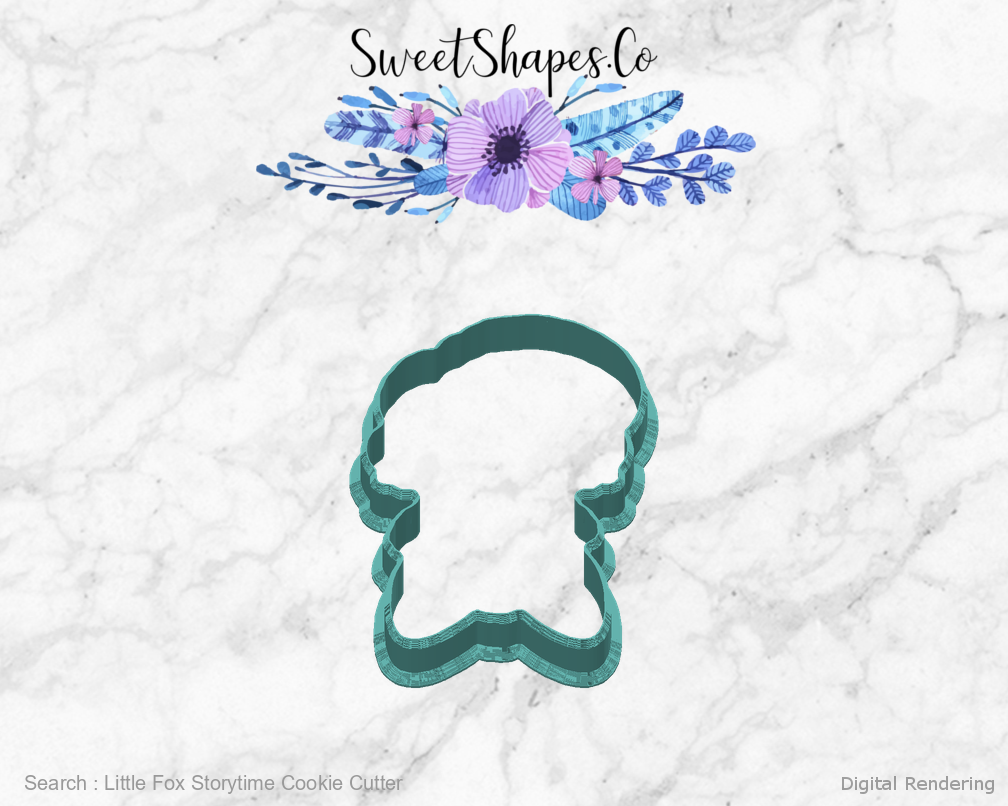 Little Fox Storytime Cookie Cutter — back view