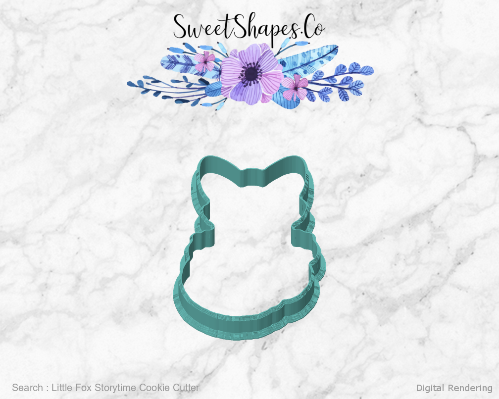 Little Fox Storytime Cookie Cutter — front view