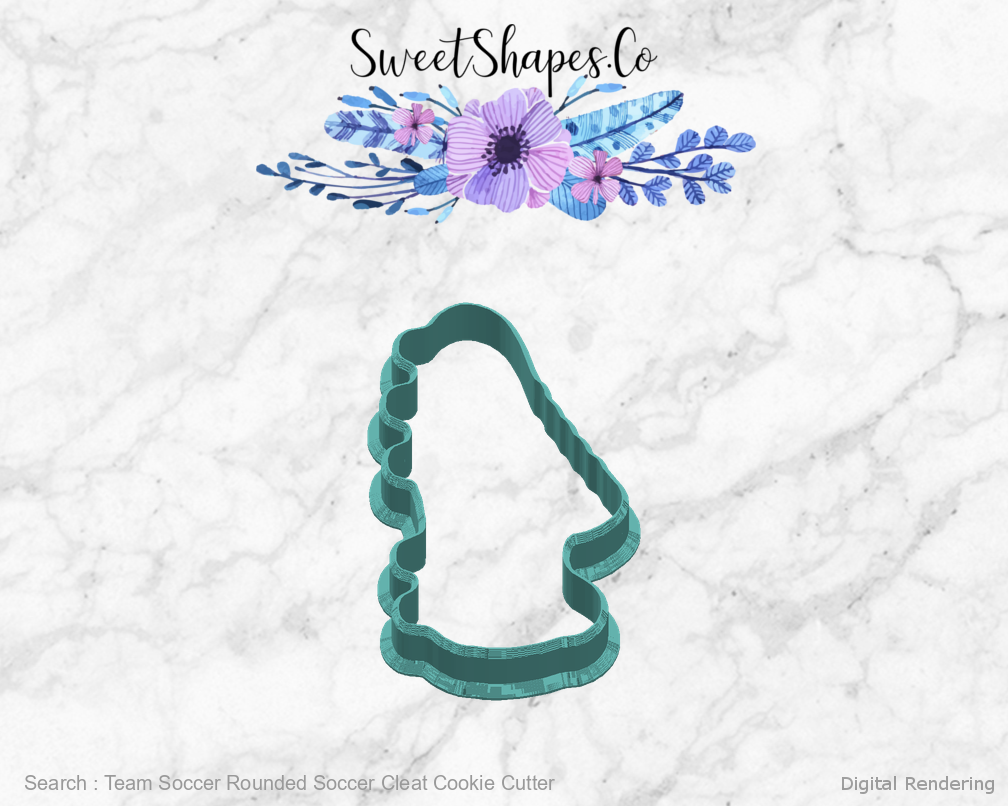 Team Soccer Rounded Soccer Cleat Cookie Cutter — right view
