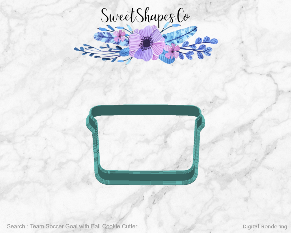 Team Soccer Goal with Ball Cookie Cutter — back view