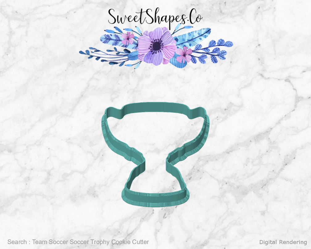 Team Soccer Soccer Trophy Cookie Cutter — front view