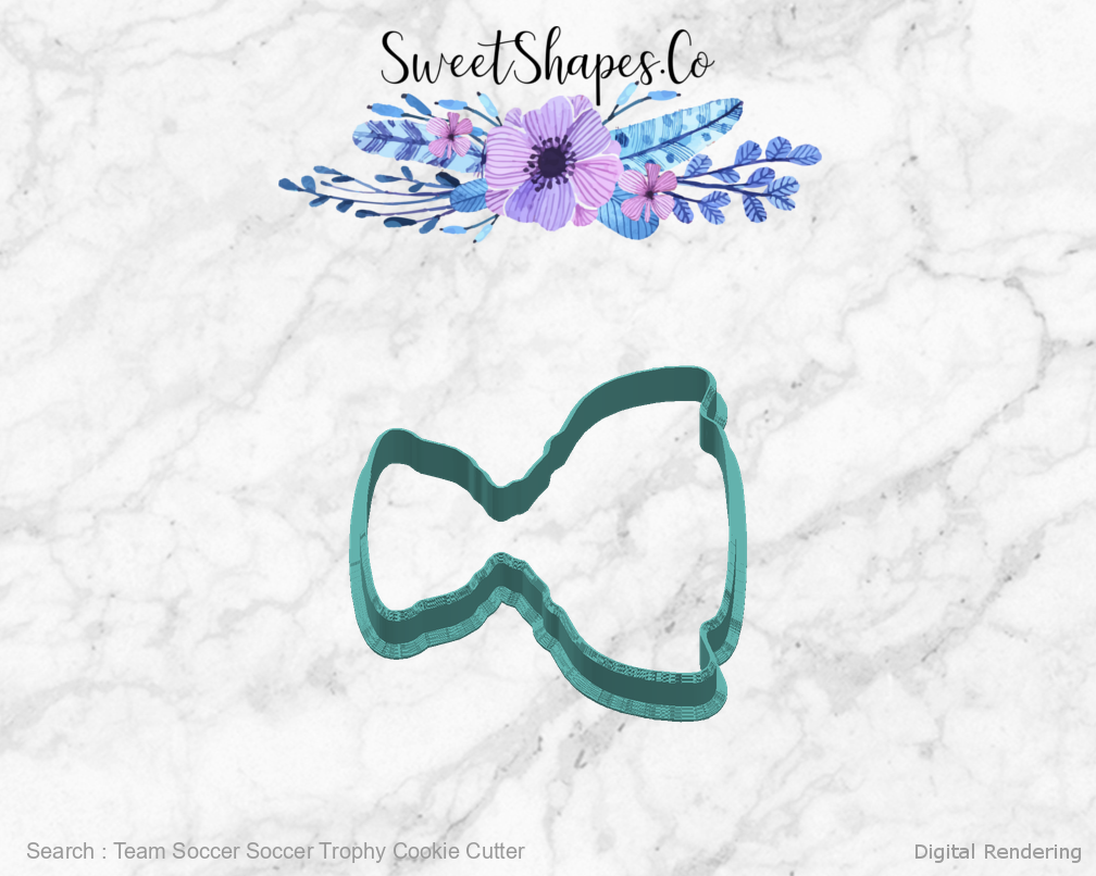 Team Soccer Soccer Trophy Cookie Cutter — right view