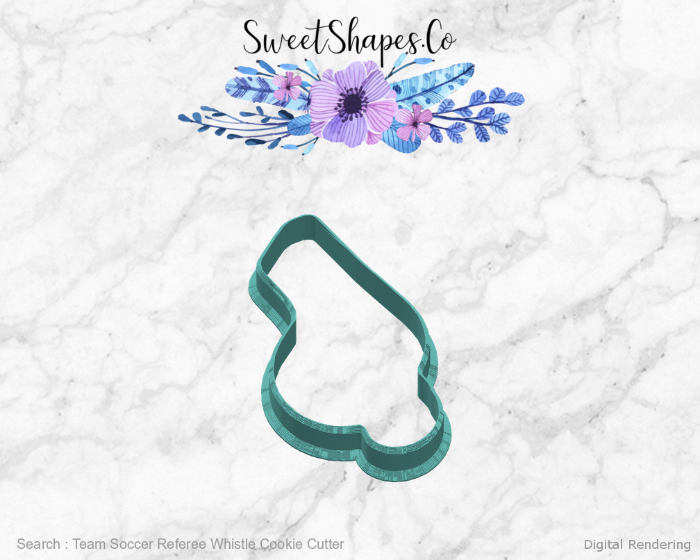 Team Soccer Referee Whistle Cookie Cutter — right view