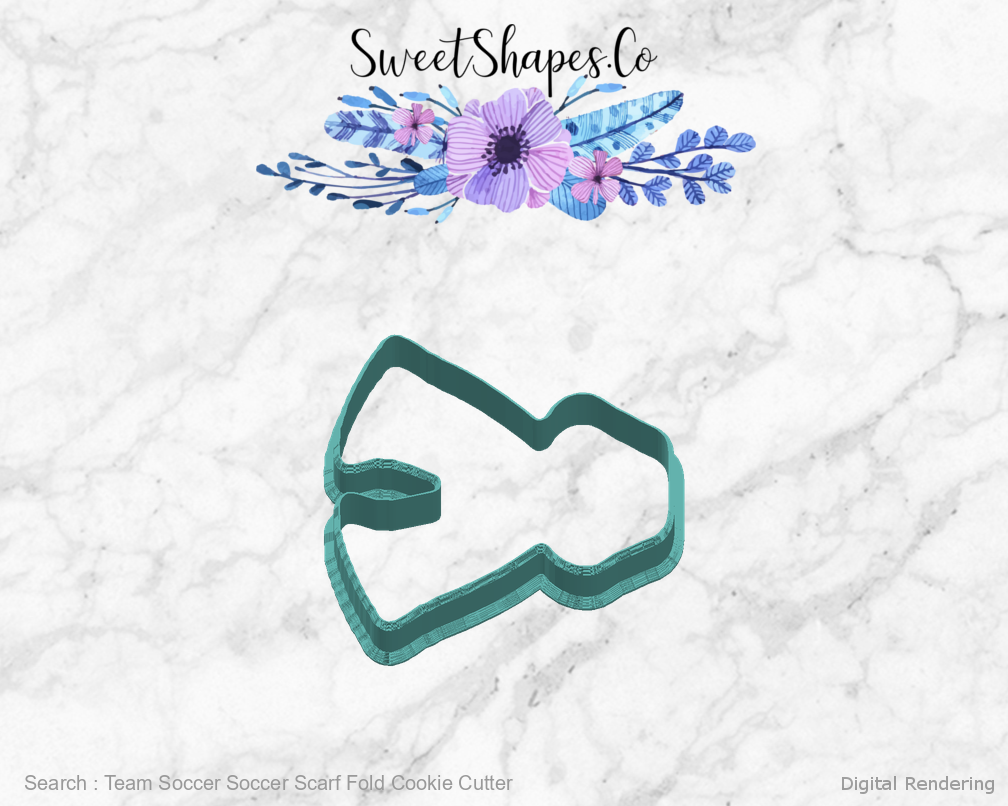 Team Soccer Soccer Scarf Fold Cookie Cutter — right view