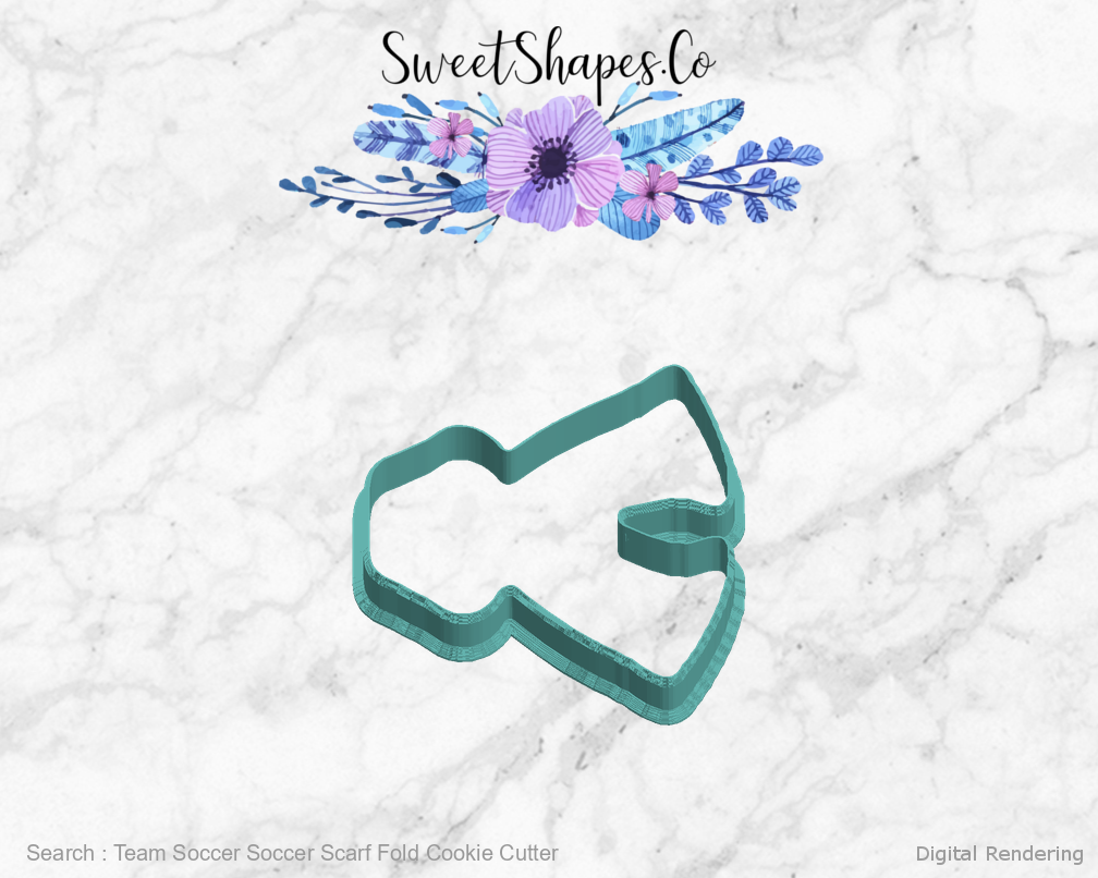 Team Soccer Soccer Scarf Fold Cookie Cutter — left view