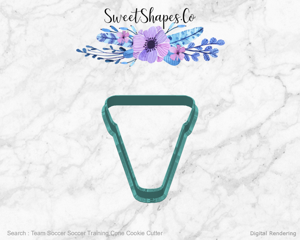 Team Soccer Soccer Training Cone Cookie Cutter — back view