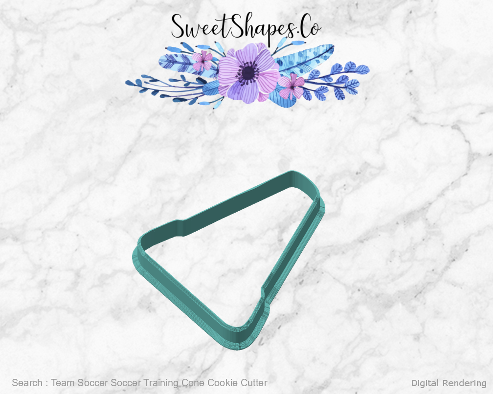 Team Soccer Soccer Training Cone Cookie Cutter — angled front view