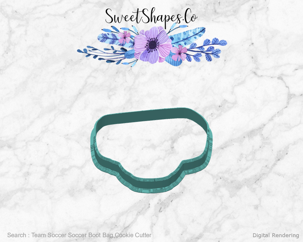 Team Soccer Soccer Boot Bag Cookie Cutter — back view