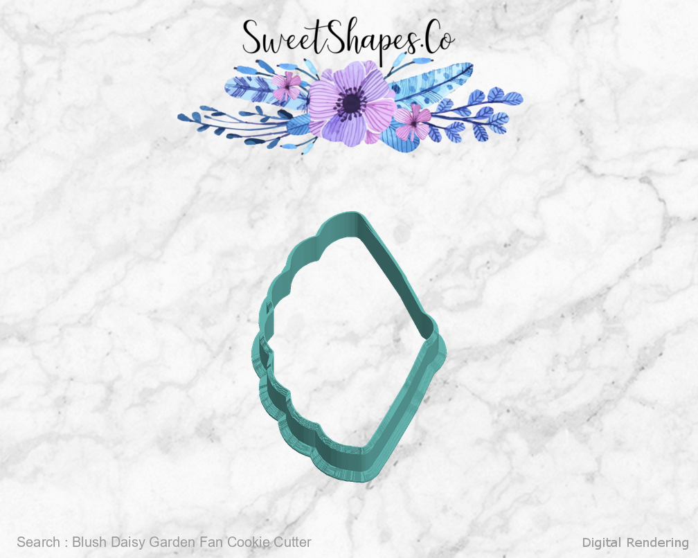 Blush Daisy Garden Fan Cookie Cutter — left view