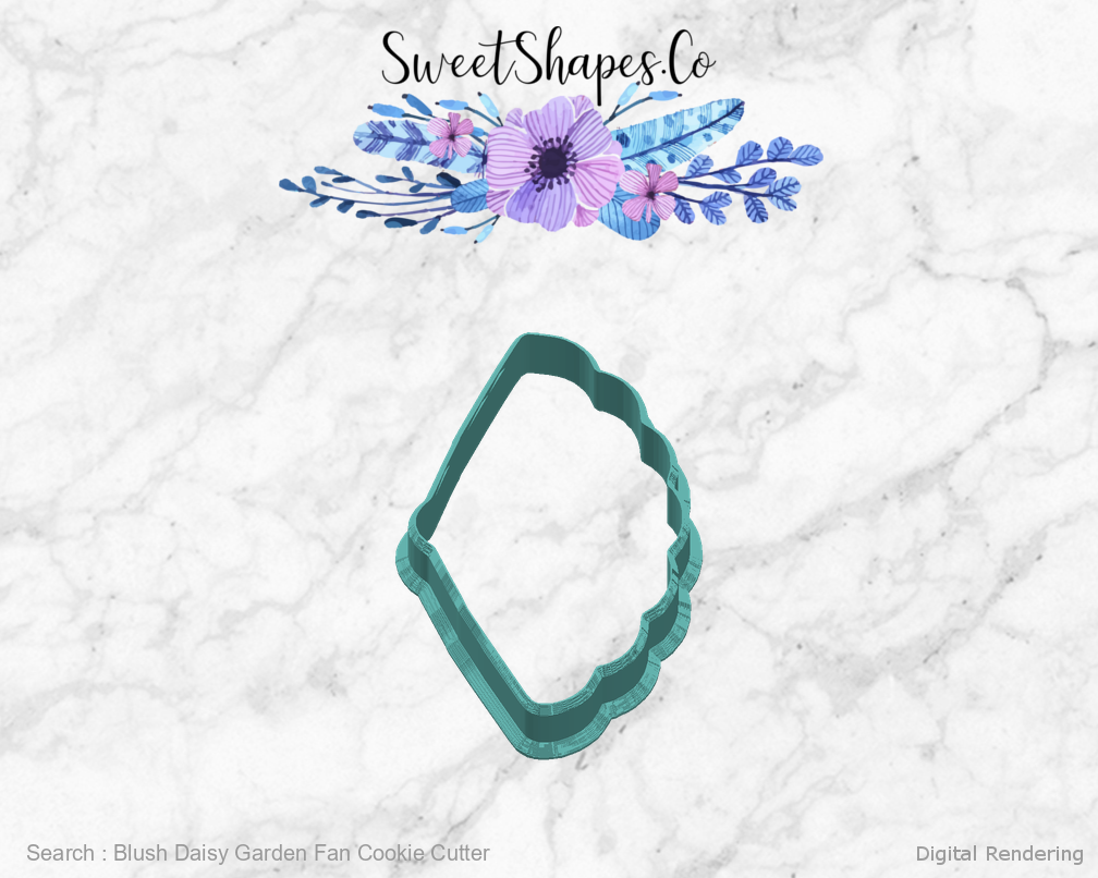 Blush Daisy Garden Fan Cookie Cutter — right view