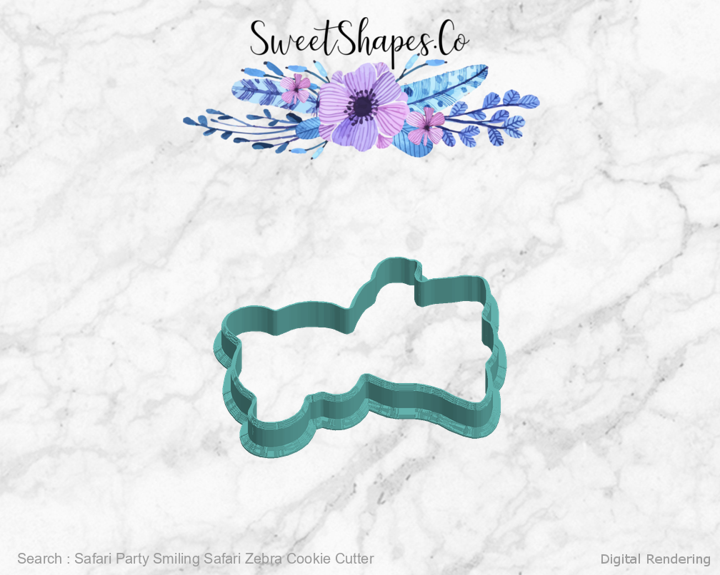 Safari Party Smiling Safari Zebra Cookie Cutter — left view