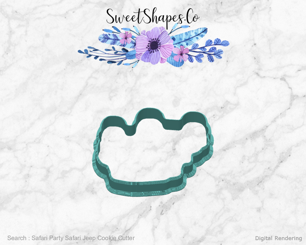 Safari Party Safari Jeep Cookie Cutter — back view