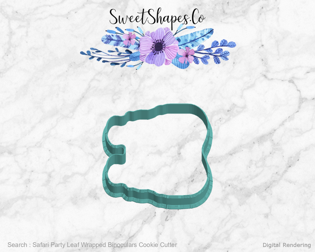 Safari Party Leaf Wrapped Binoculars Cookie Cutter — left view