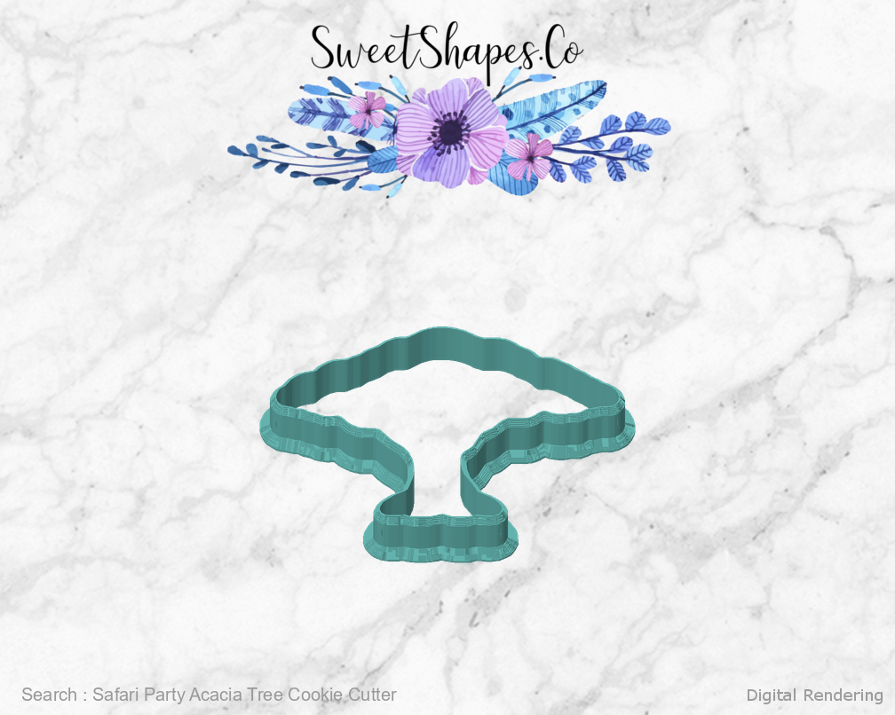 Safari Party Acacia Tree Cookie Cutter — front view