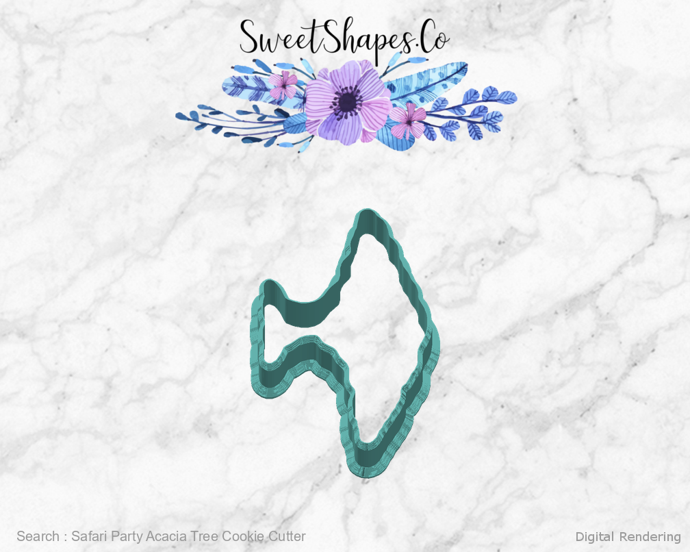 Safari Party Acacia Tree Cookie Cutter — right view