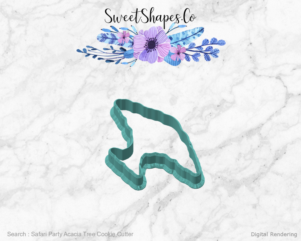 Safari Party Acacia Tree Cookie Cutter — angled front view