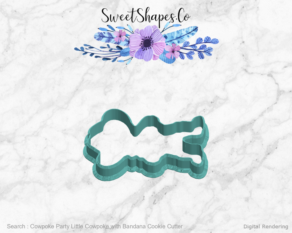 Cowpoke Party Little Cowpoke with Bandana Cookie Cutter — left view