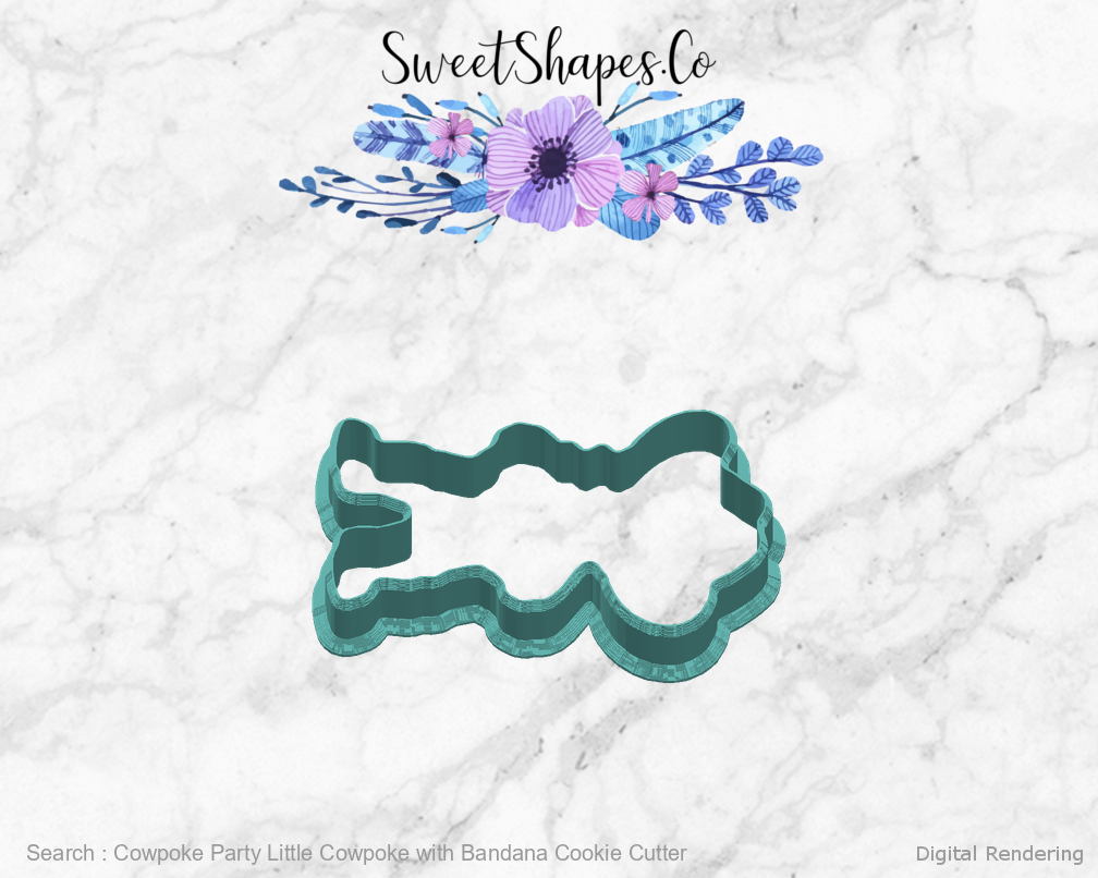 Cowpoke Party Little Cowpoke with Bandana Cookie Cutter — right view