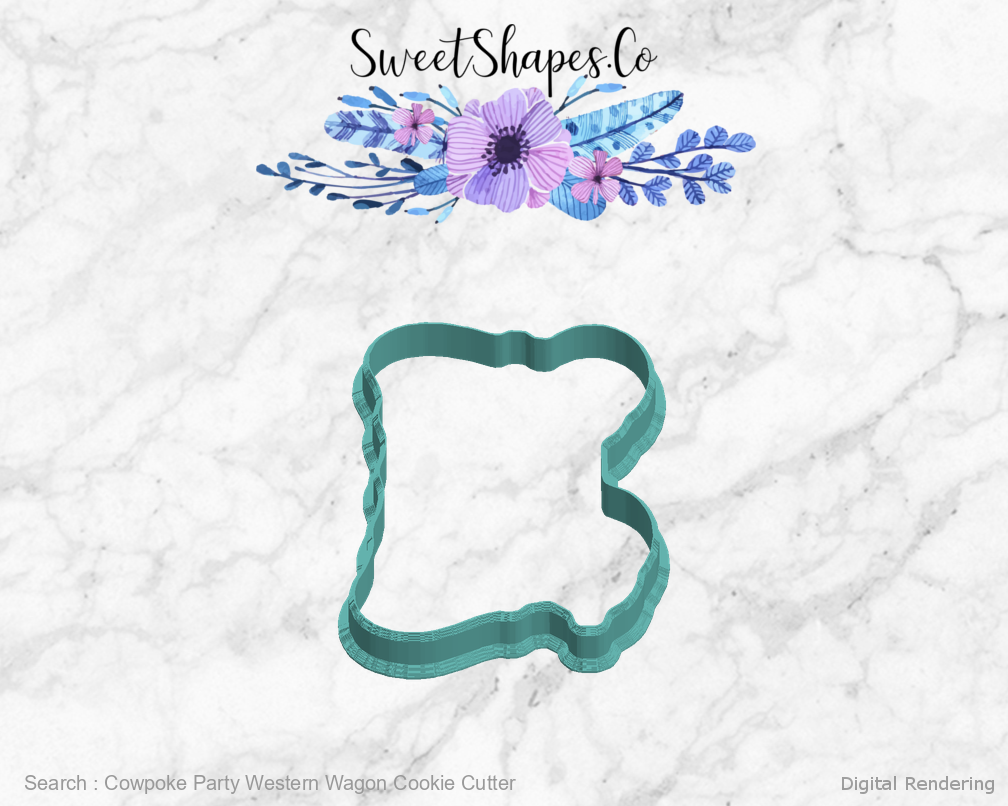 Cowpoke Party Western Wagon Cookie Cutter — left view