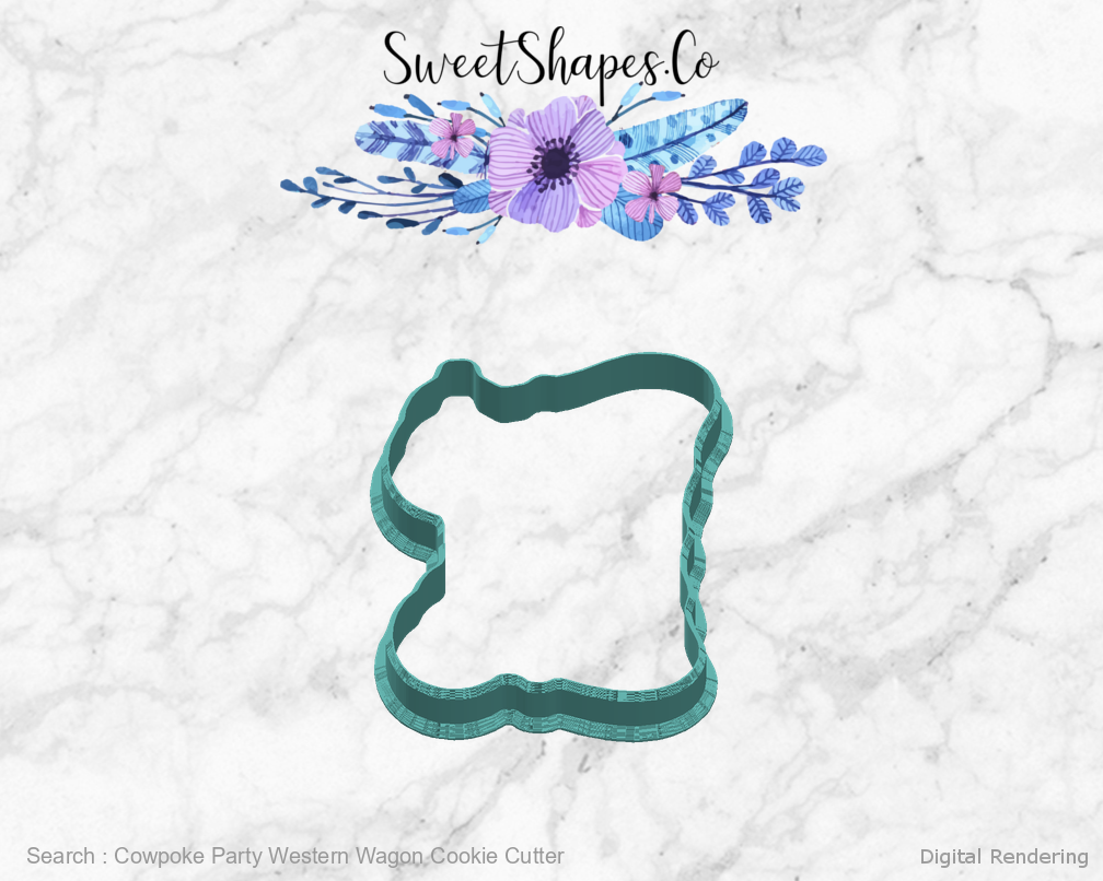 Cowpoke Party Western Wagon Cookie Cutter — right view