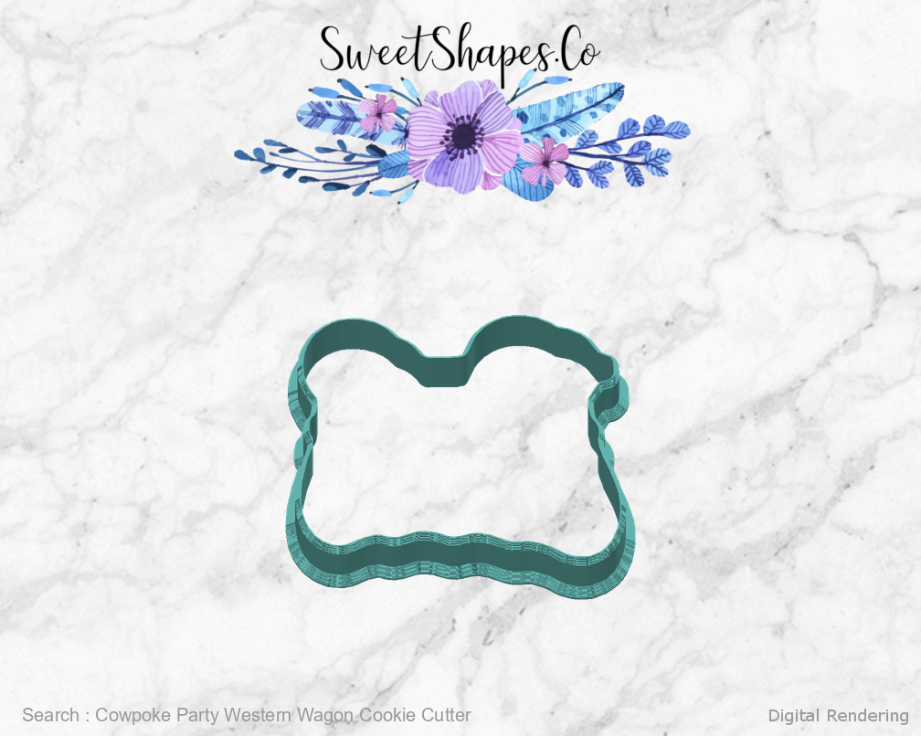 Cowpoke Party Western Wagon Cookie Cutter — back view