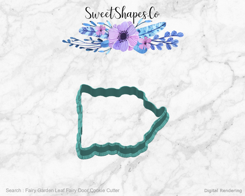 Fairy Garden Leaf Fairy Door Cookie Cutter — right view
