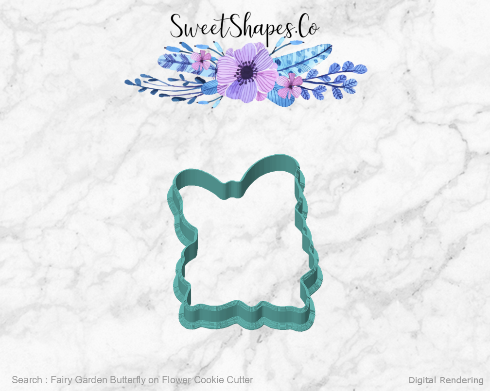 Fairy Garden Butterfly on Flower Cookie Cutter — front view