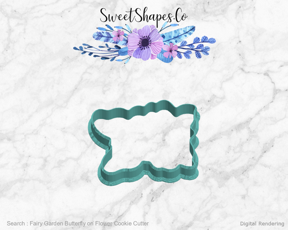 Fairy Garden Butterfly on Flower Cookie Cutter — left view