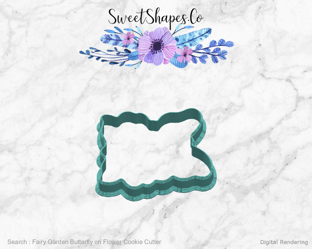 Fairy Garden Butterfly on Flower Cookie Cutter — right view