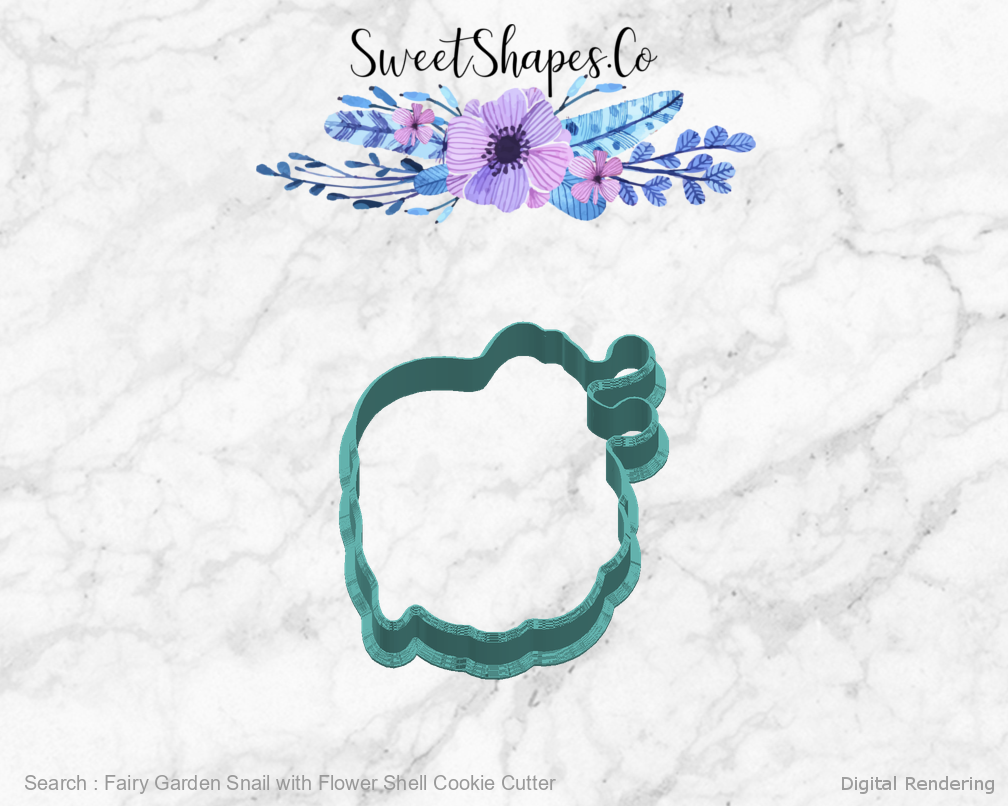 Fairy Garden Snail with Flower Shell Cookie Cutter — right view