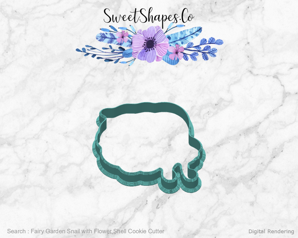 Fairy Garden Snail with Flower Shell Cookie Cutter — back view