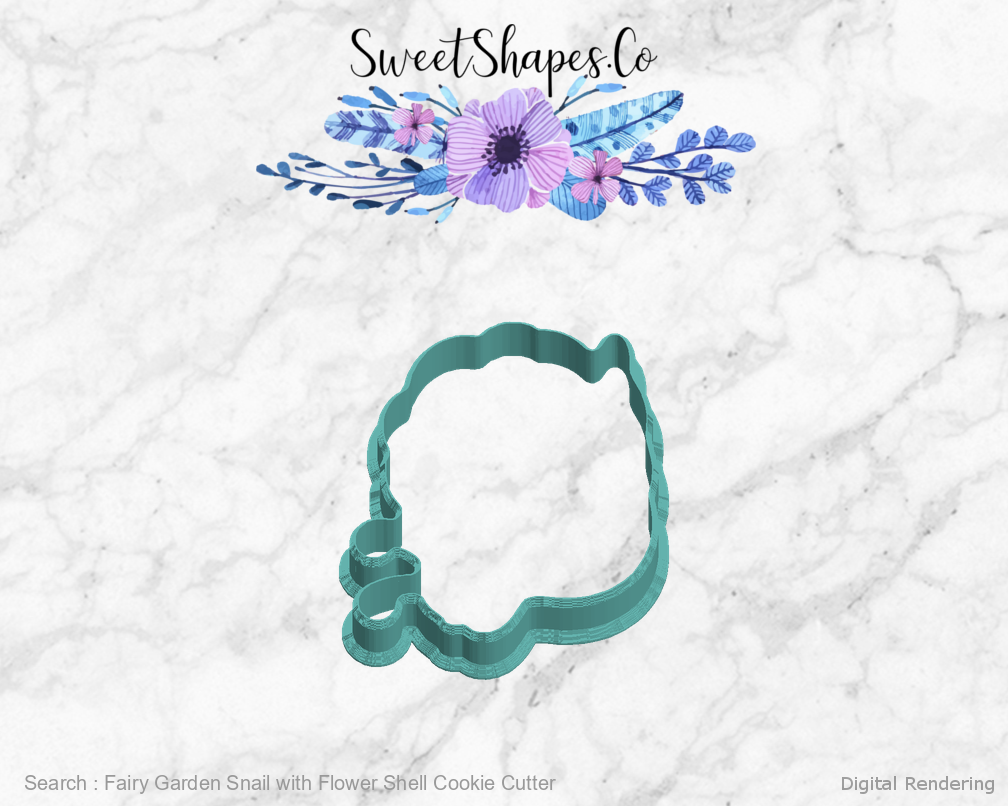 Fairy Garden Snail with Flower Shell Cookie Cutter — left view