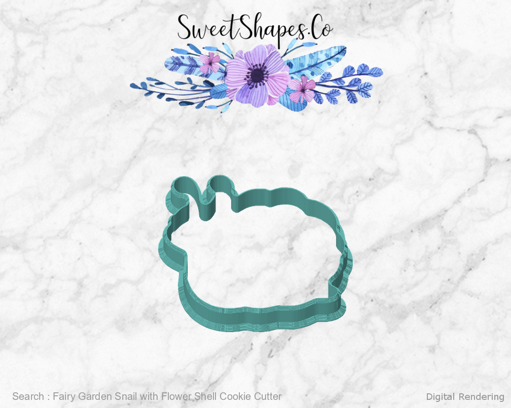 Fairy Garden Snail with Flower Shell Cookie Cutter — front view