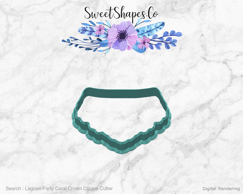 Lagoon Party Coral Crown Cookie Cutter — back view