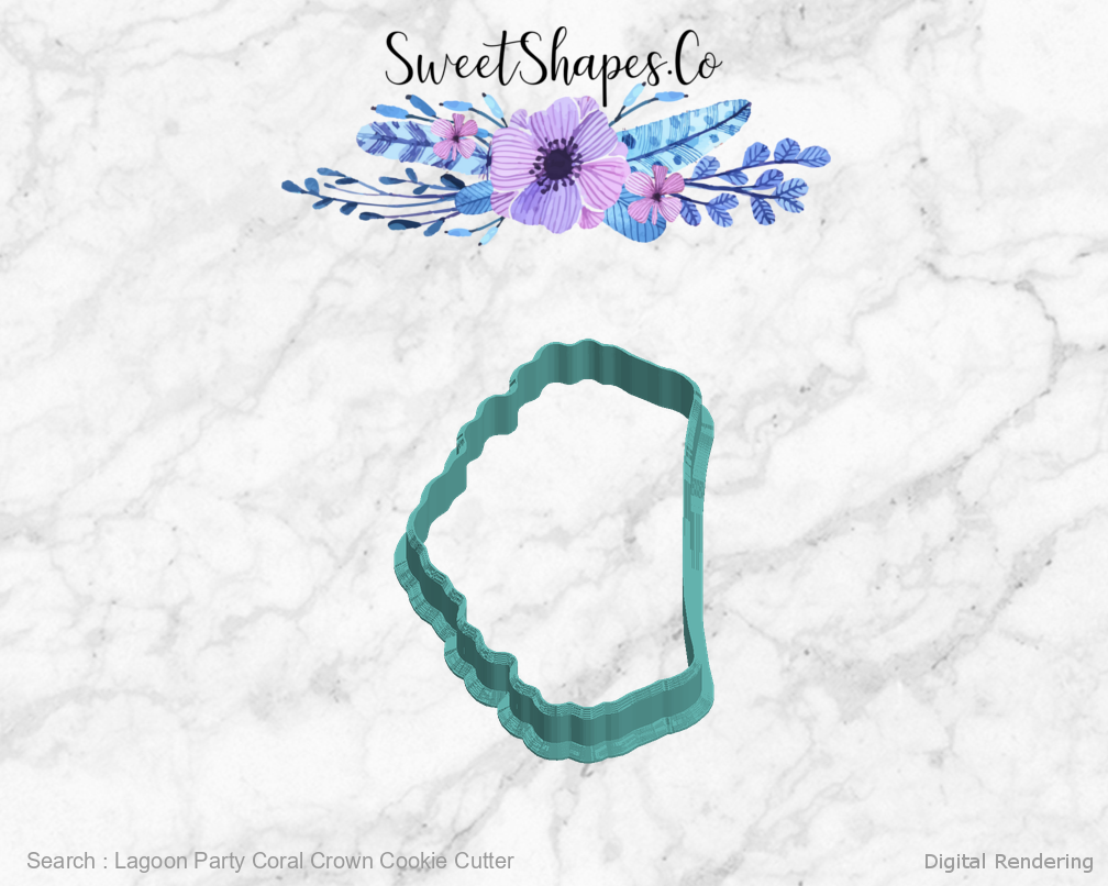 Lagoon Party Coral Crown Cookie Cutter — left view