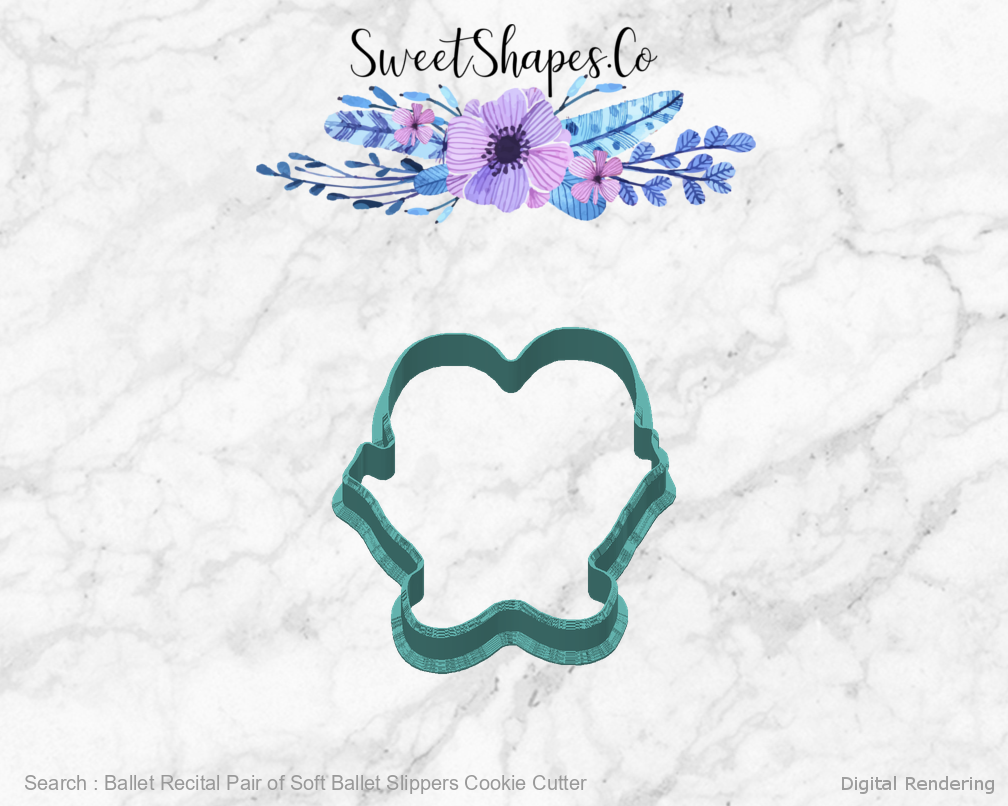 Ballet Recital Pair of Soft Ballet Slippers Cookie Cutter — back view