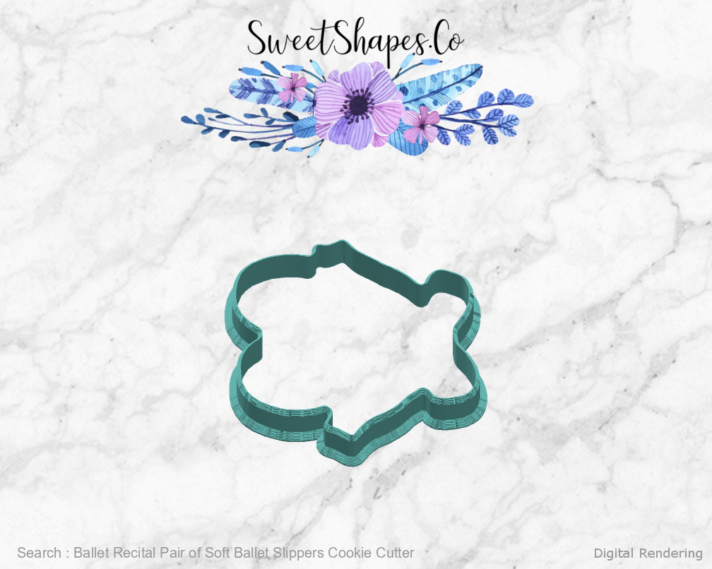 Ballet Recital Pair of Soft Ballet Slippers Cookie Cutter — right view