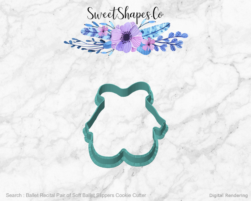 Ballet Recital Pair of Soft Ballet Slippers Cookie Cutter — front view