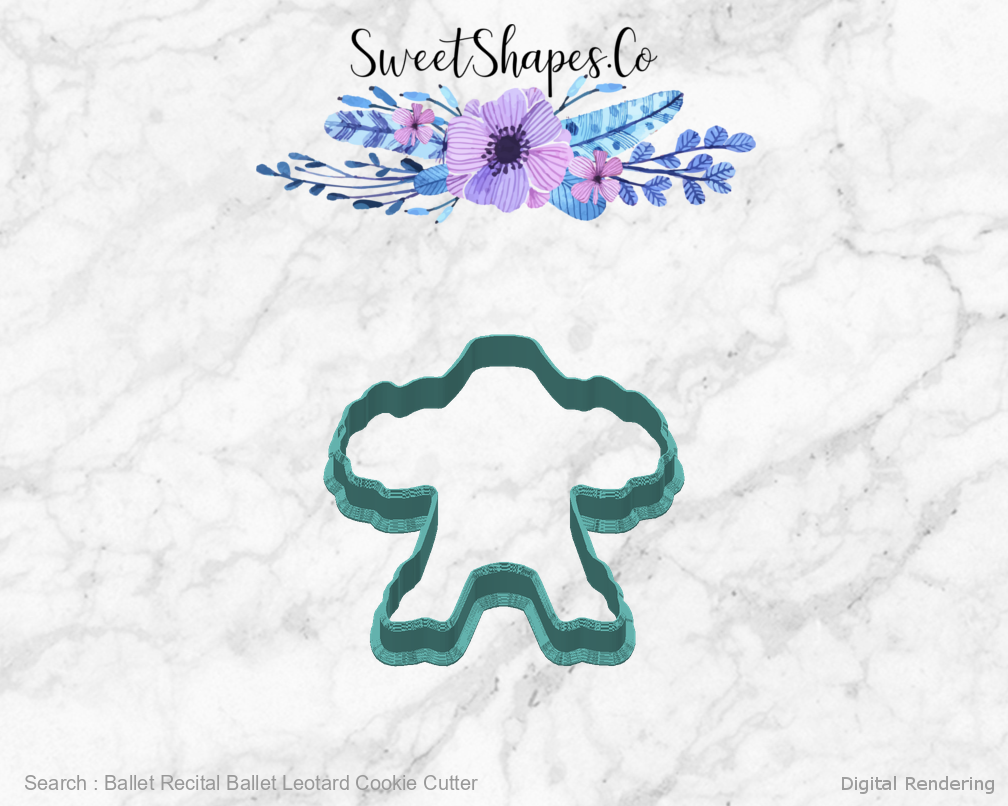 Ballet Recital Ballet Leotard Cookie Cutter — back view