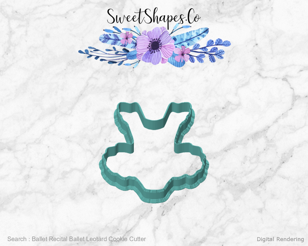 Ballet Recital Ballet Leotard Cookie Cutter — front view