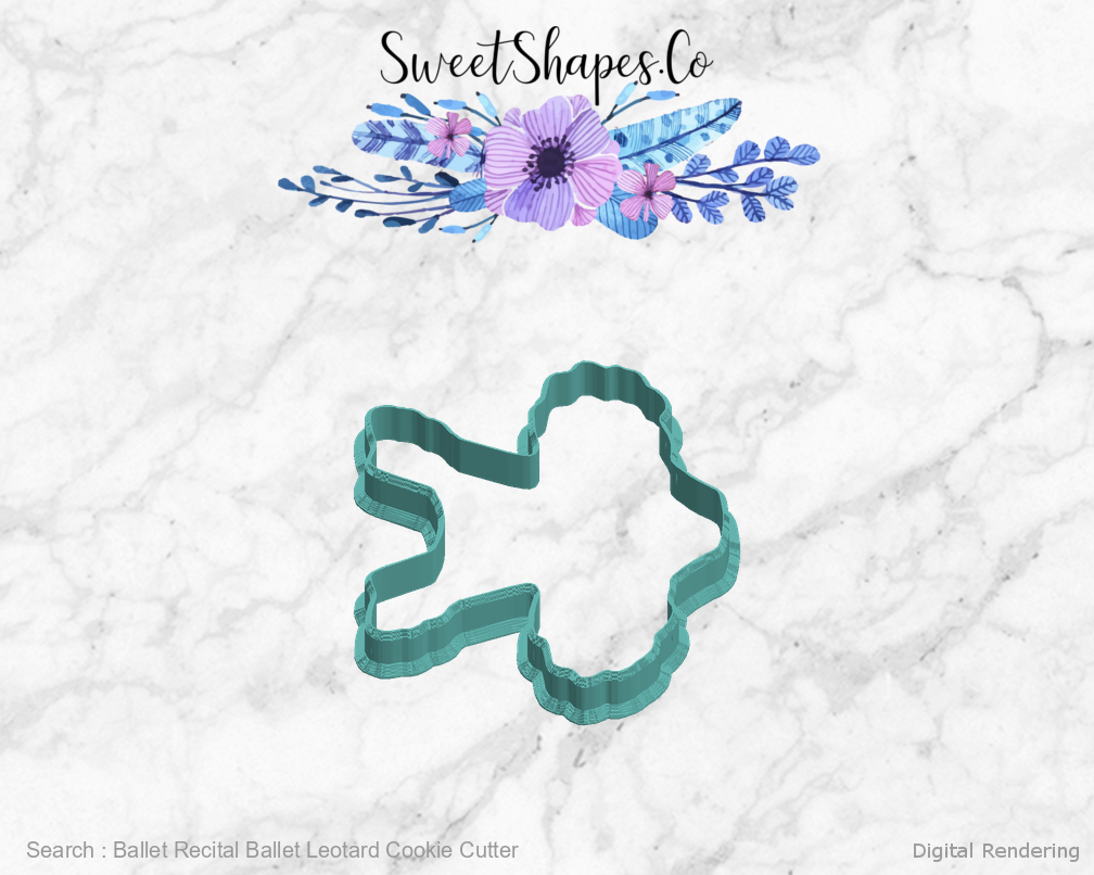 Ballet Recital Ballet Leotard Cookie Cutter — left view